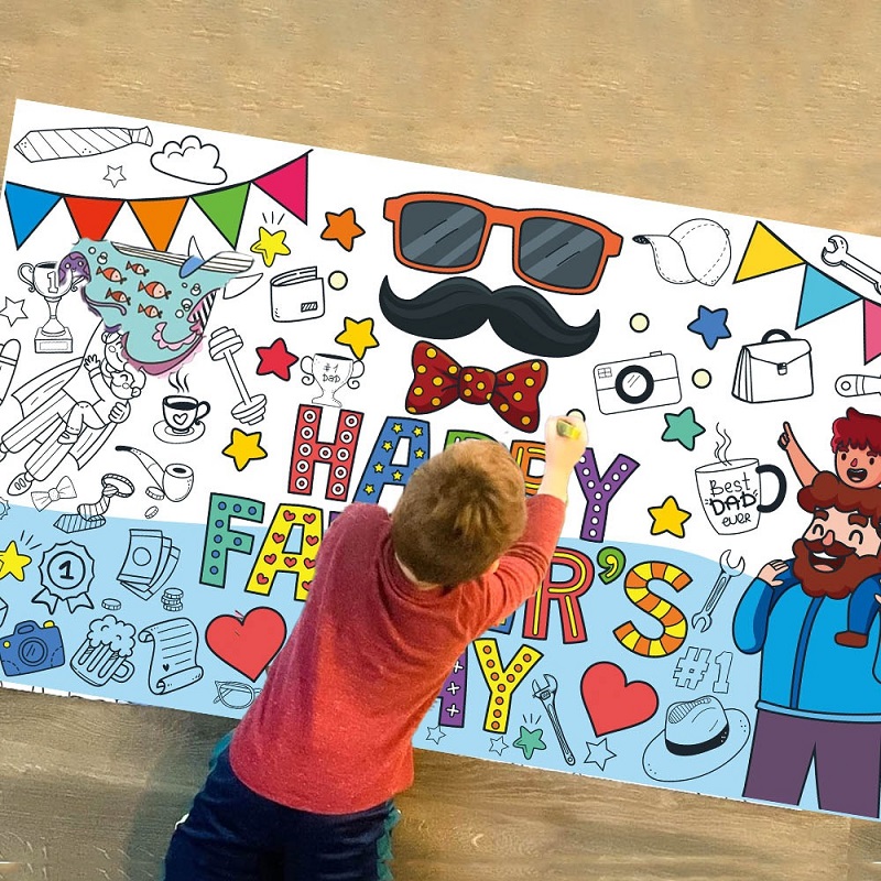 Happy Kids Education - กระดาษวาดเขียน DIY สำหรับวันพ่อ: ของตกแต่งวันเกิดพ่อและหน้าสีสันสดใสเพื่อการศึกษาสำหรับเด็ก