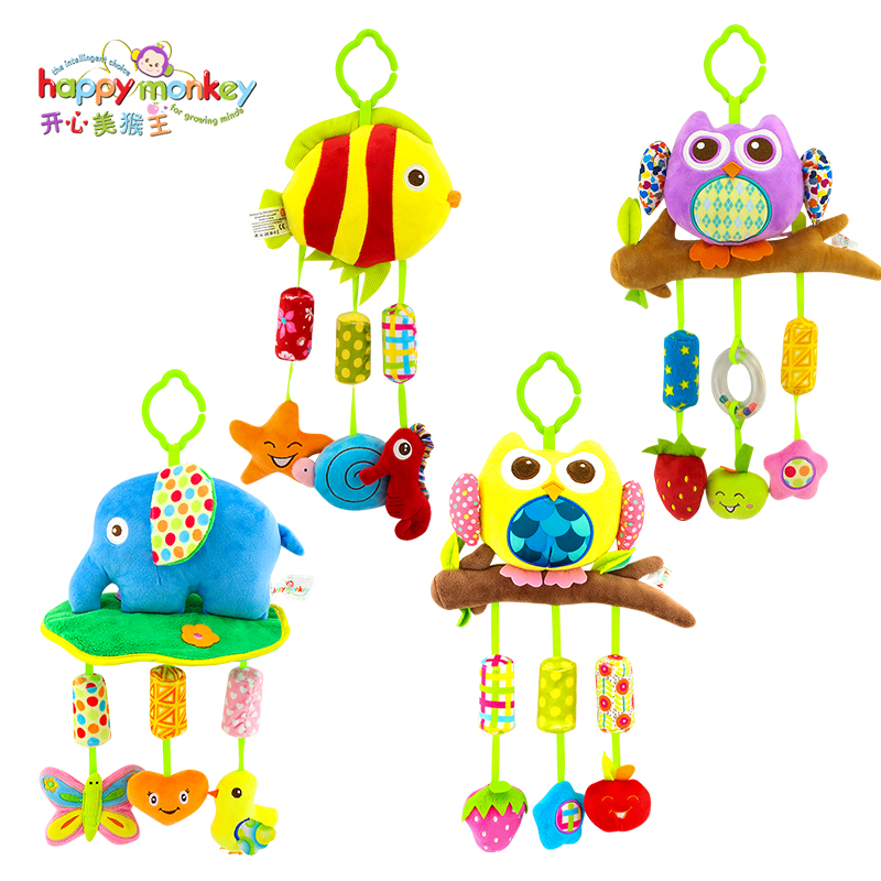 Happy Kids Education - Happy Monkey เด็กน่ารักเด็ก Plush Rattle ตุ๊กตา