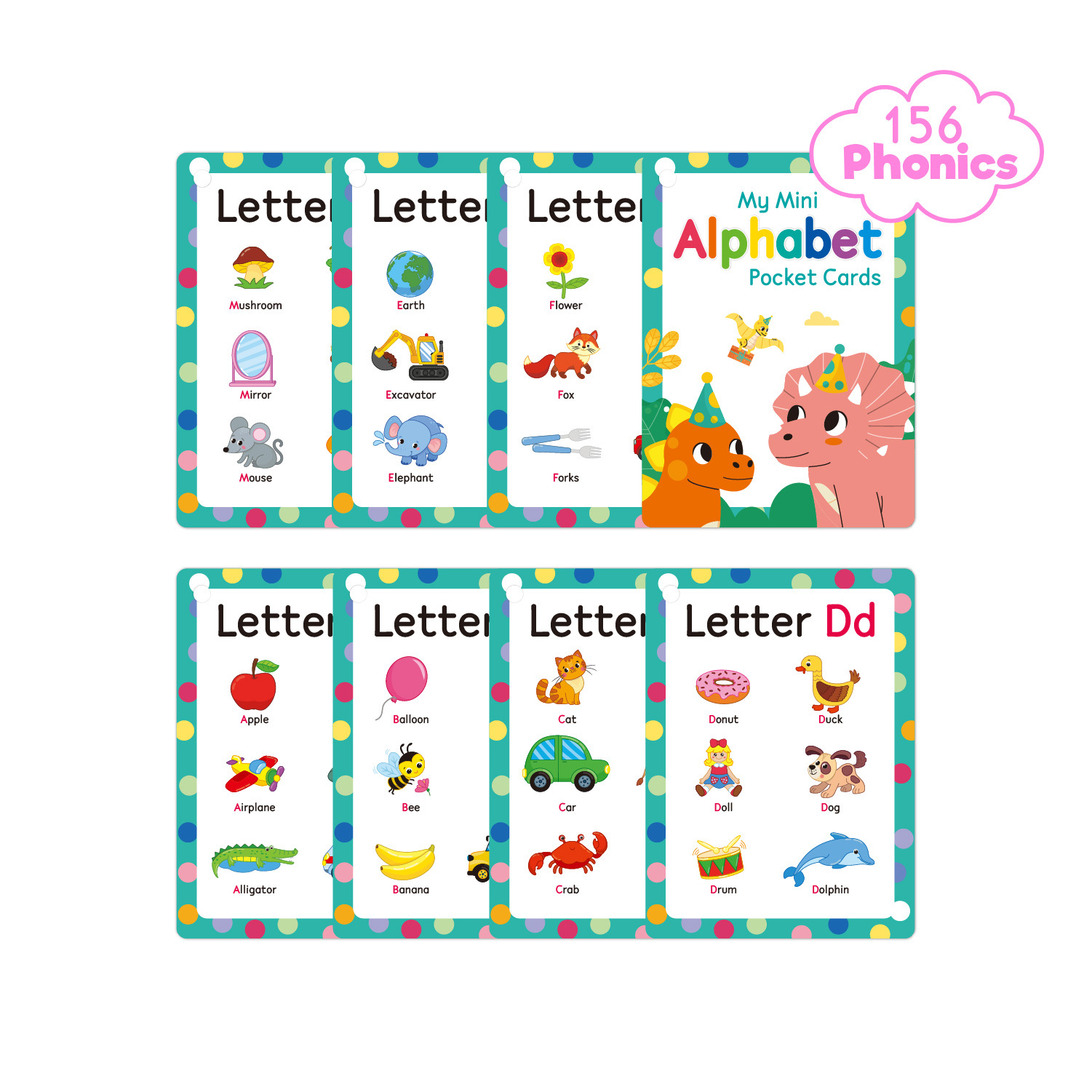 Abc Kids Early Education - แฟลชการ์ด ABC Phonics สําหรับเด็ก - การ์ดพกพาตัวอักษร