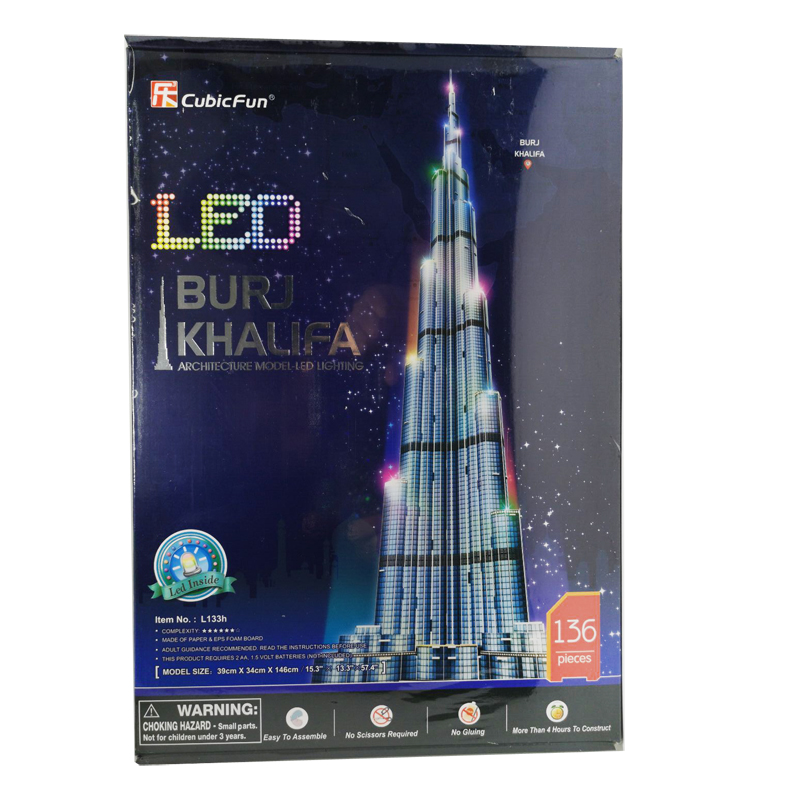 Kids Education Dubai - 3D ปริศนาตึกดูไบเบิร์จคาลิฟา1.5ม. โมเดลกระดาษแบบทำมือของขวัญสุดสร้างสรรค์สำหรับเด็กของเล่นเพื่อการศึกษา T66
