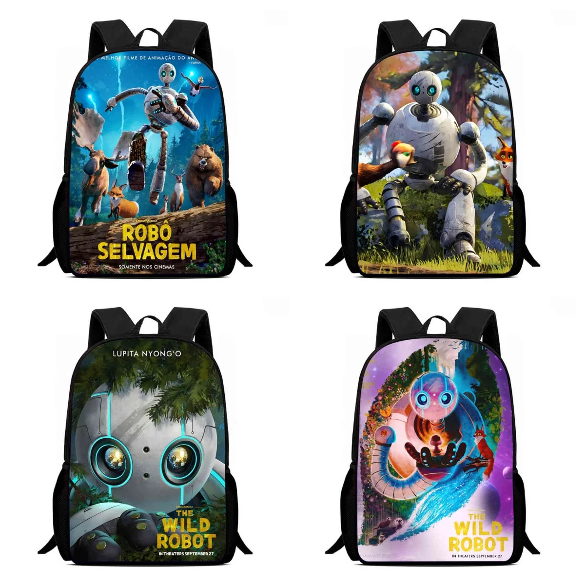 Kids Education School - Mochila กระเป๋าเป้สะพายหลังสําหรับเด็ก,การ์ตูน Wild-R-Robot โรงเรียนกระเป๋าสําหรับเด็กผู้หญิง,ขนาดใหญ่ความจุกระเป๋าเป้สะพายหลังเด็กสําหรับ Aaged 5-10