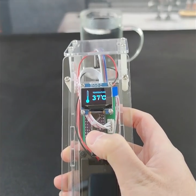 Coding Robot Toy - เครื่องวัดอุณหภูมิหน้าผากอะคริลิกพร้อมปืนวัดอุณหภูมิ OLED ของเล่นสำหรับชุด DIY หุ่นยนต์ Arduino