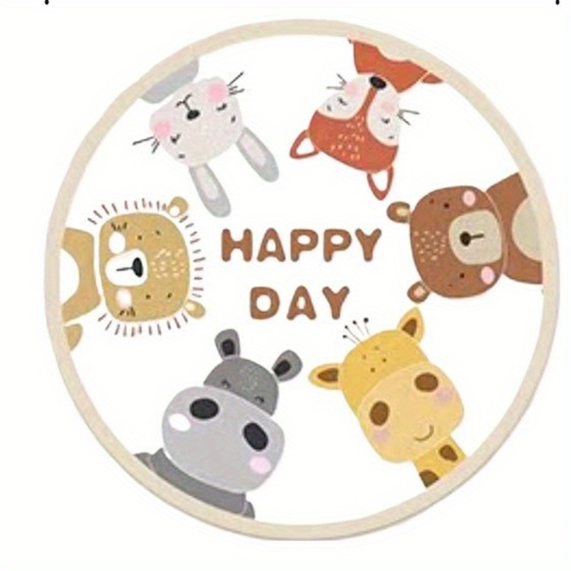 พรมกลมลายสัตว์แสนสุข ผ้าฟลานเน - Happy Kids Education บทวิจารณ์และราคา